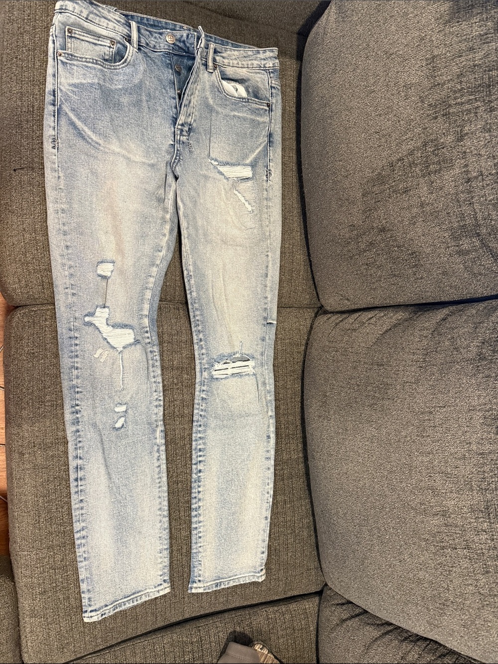 Ksubi Light Blue Distressed Skinny Jeans